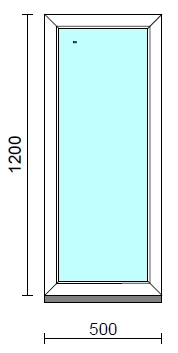 Fix ablak.   50x120 cm (Rendelhető méretek: szélesség 50-54 cm, magasság 115-124 cm.)   Green 76 profilból