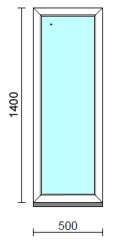 Fix ablak.   50x140 cm (Rendelhető méretek: szélesség 50-54 cm, magasság 135-144 cm.)   Green 76 profilból