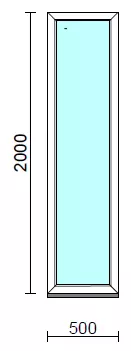 Fix ablak.   50x200 cm (Rendelhető méretek: szélesség 50-54 cm, magasság 195-204 cm.)   Green 76 profilból