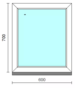 Fix ablak.   60x 70 cm (Rendelhető méretek: szélesség 55-64 cm, magasság 65-74 cm.)   Green 76 profilból