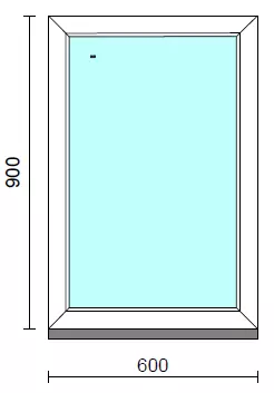 Fix ablak.   60x 90 cm (Rendelhető méretek: szélesség 55-64 cm, magasság 85-94 cm.) Deluxe A85 profilból