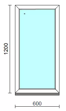 Fix ablak.   60x120 cm (Rendelhető méretek: szélesség 55-64 cm, magasság 115-124 cm.)   Green 76 profilból