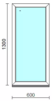 Fix ablak.   60x130 cm (Rendelhető méretek: szélesség 55-64 cm, magasság 125-134 cm.)   Green 76 profilból