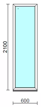 Fix ablak.   60x210 cm (Rendelhető méretek: szélesség 55-64 cm, magasság 205-214 cm.)   Green 76 profilból