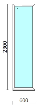 Fix ablak.   60x230 cm (Rendelhető méretek: szélesség 55-64 cm, magasság 225-234 cm.)   Green 76 profilból