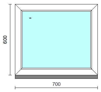 Fix ablak.   70x 60 cm (Rendelhető méretek: szélesség 65-74 cm, magasság 55-64 cm.)  New Balance 85 profilból