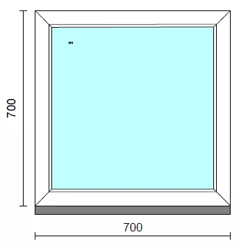 Fix ablak.   70x 70 cm (Rendelhető méretek: szélesség 65-74 cm, magasság 65-74 cm.)   Green 76 profilból