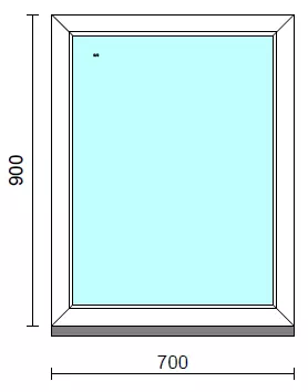 Fix ablak.   70x 90 cm (Rendelhető méretek: szélesség 65-74 cm, magasság 85-94 cm.) Deluxe A85 profilból