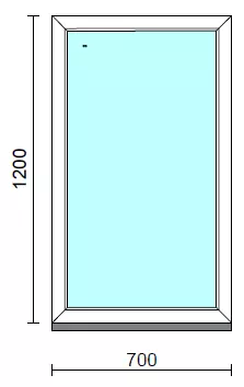 Fix ablak.   70x120 cm (Rendelhető méretek: szélesség 65-74 cm, magasság 115-124 cm.)  New Balance 85 profilból