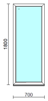 Fix ablak.   70x180 cm (Rendelhető méretek: szélesség 65-74 cm, magasság 175-184 cm.)   Green 76 profilból