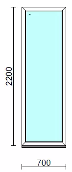 Fix ablak.   70x220 cm (Rendelhető méretek: szélesség 65-74 cm, magasság 215-224 cm.)   Green 76 profilból