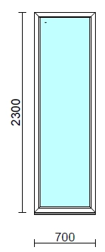 Fix ablak.   70x230 cm (Rendelhető méretek: szélesség 65-74 cm, magasság 225-234 cm.)   Green 76 profilból