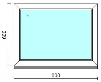 Fix ablak.   80x 60 cm (Rendelhető méretek: szélesség 75-84 cm, magasság 55-64 cm.) Deluxe A85 profilból