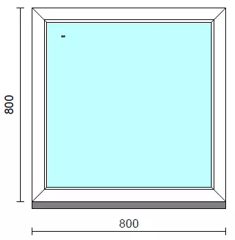 Fix ablak.   80x 80 cm (Rendelhető méretek: szélesség 75-84 cm, magasság 75-84 cm.)   Green 76 profilból