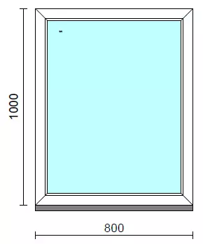 Fix ablak.   80x100 cm (Rendelhető méretek: szélesség 75-84 cm, magasság 95-104 cm.)   Green 76 profilból