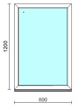 Fix ablak.   80x120 cm (Rendelhető méretek: szélesség 75-84 cm, magasság 115-124 cm.) Deluxe A85 profilból