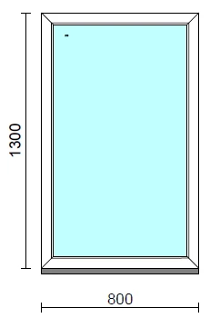 Fix ablak.   80x130 cm (Rendelhető méretek: szélesség 75-84 cm, magasság 125-134 cm.)   Green 76 profilból