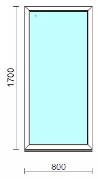 Fix ablak.   80x170 cm (Rendelhető méretek: szélesség 75-84 cm, magasság 165-174 cm.)   Green 76 profilból