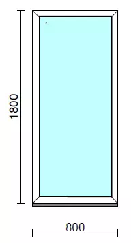Fix ablak.   80x180 cm (Rendelhető méretek: szélesség 75-84 cm, magasság 175-184 cm.)   Green 76 profilból