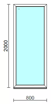Fix ablak.   80x200 cm (Rendelhető méretek: szélesség 75-84 cm, magasság 195-204 cm.)   Green 76 profilból