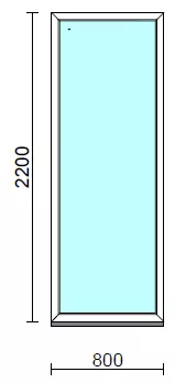 Fix ablak.   80x220 cm (Rendelhető méretek: szélesség 75-84 cm, magasság 215-224 cm.)   Green 76 profilból