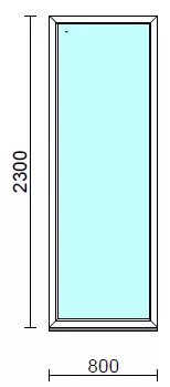 Fix ablak.   80x230 cm (Rendelhető méretek: szélesség 75-84 cm, magasság 225-234 cm.) Deluxe A85 profilból