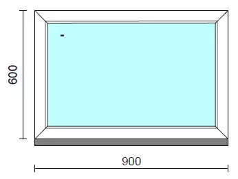 Fix ablak.   90x 60 cm (Rendelhető méretek: szélesség 85-94 cm, magasság 55-64 cm.)   Green 76 profilból