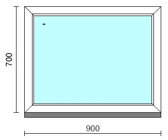 Fix ablak.   90x 70 cm (Rendelhető méretek: szélesség 85-94 cm, magasság 65-74 cm.)   Green 76 profilból