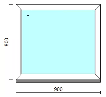 Fix ablak.   90x 80 cm (Rendelhető méretek: szélesség 85-94 cm, magasság 75-84 cm.)   Green 76 profilból