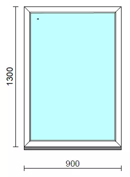 Fix ablak.   90x130 cm (Rendelhető méretek: szélesség 85-94 cm, magasság 125-134 cm.)   Green 76 profilból