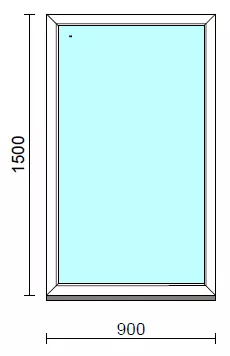 Fix ablak.   90x150 cm (Rendelhető méretek: szélesség 85-94 cm, magasság 145-154 cm.)   Green 76 profilból