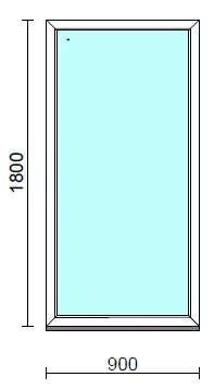 Fix ablak.   90x180 cm (Rendelhető méretek: szélesség 85-94 cm, magasság 175-184 cm.)  New Balance 85 profilból
