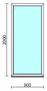 Fix ablak.   90x200 cm (Rendelhető méretek: szélesség 85-94 cm, magasság 195-204 cm.)   Green 76 profilból