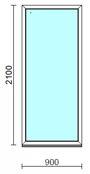 Fix ablak.   90x210 cm (Rendelhető méretek: szélesség 85-94 cm, magasság 205-214 cm.)   Green 76 profilból