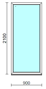 Fix ablak.   90x210 cm (Rendelhető méretek: szélesség 85-94 cm, magasság 205-214 cm.)   Green 76 profilból