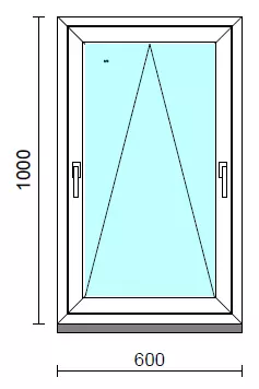 Kétkilincses bukó ablak.   60x100 cm (Rendelhető méretek: szélesség 55- 64 cm, magasság 95-104 cm.)  New Balance 85 profilból