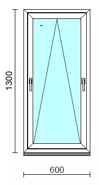 Kétkilincses bukó ablak.   60x130 cm (Rendelhető méretek: szélesség 55- 64 cm, magasság 125-134 cm.)  New Balance 85 profilból