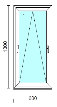 Kétkilincses bukó ablak   60x130 cm Deluxe A85 profilból
