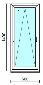 Kétkilincses bukó ablak.   60x140 cm (Rendelhető méretek: szélesség 55- 64 cm, magasság 135-144 cm.)   Green 76 profilból