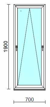 Kétkilincses bukó ablak.   70x190 cm (Rendelhető méretek: szélesség 65- 74 cm, magasság 185-194 cm.)  New Balance 85 profilból