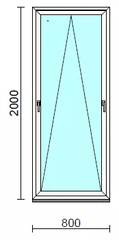 Kétkilincses bukó ablak.   80x200 cm (Rendelhető méretek: szélesség 75- 84 cm, magasság 195-200 cm.)  New Balance 85 profilból