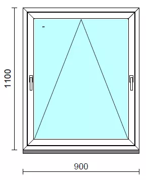 Kétkilincses bukó ablak.   90x110 cm (Rendelhető méretek: szélesség 85- 90 cm, magasság 105-114 cm.)   Green 76 profilból