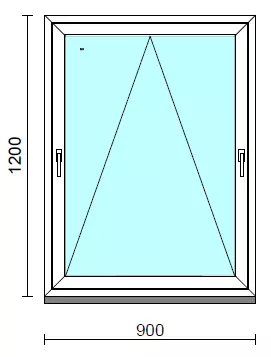 Kétkilincses bukó ablak.   90x120 cm (Rendelhető méretek: szélesség 85- 90 cm, magasság 115-124 cm.)  New Balance 85 profilból