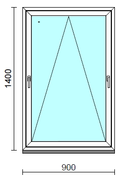 Kétkilincses bukó ablak.   90x140 cm (Rendelhető méretek: szélesség 85- 90 cm, magasság 135-144 cm.)   Green 76 profilból
