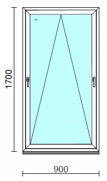 Kétkilincses bukó ablak.   90x170 cm (Rendelhető méretek: szélesség 85- 90 cm, magasság 165-174 cm.)   Green 76 profilból