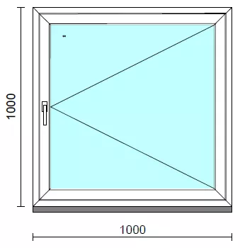 Nyíló ablak.  100x100 cm (Rendelhető méretek: szélesség 95-104 cm, magasság 95-104 cm.)  New Balance 85 profilból