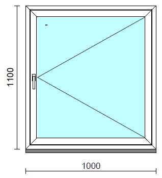 Nyíló ablak.  100x110 cm (Rendelhető méretek: szélesség 95-104 cm, magasság 105-114 cm.) Deluxe A85 profilból