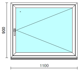 Nyíló ablak.  110x 90 cm (Rendelhető méretek: szélesség 105-114 cm, magasság 85- 94 cm.)  New Balance 85 profilból
