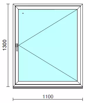Nyíló ablak.  110x130 cm (Rendelhető méretek: szélesség 105-114 cm, magasság 125-134 cm.) Deluxe A85 profilból
