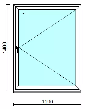 Nyíló ablak.  110x140 cm (Rendelhető méretek: szélesség 105-114 cm, magasság 135-144 cm.)  New Balance 85 profilból